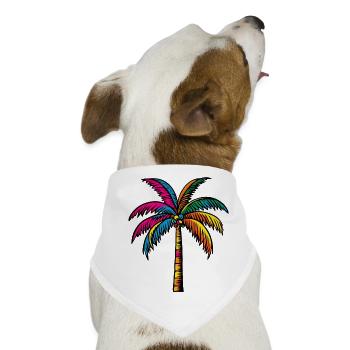 Palme - Hunde-Bandana - Weiß - Vorne