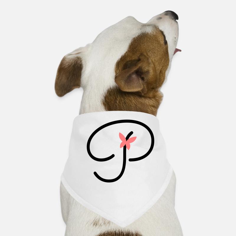 Buchstabe P Schmetterlingsbuchstabe Hunde-Bandana
