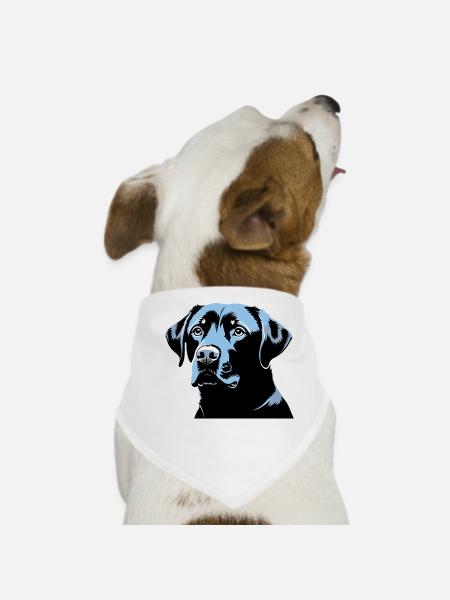 Tête de Labrador Retriever - Chien de compagnie Autocollant - Bandana pour chien - blanc - Devant