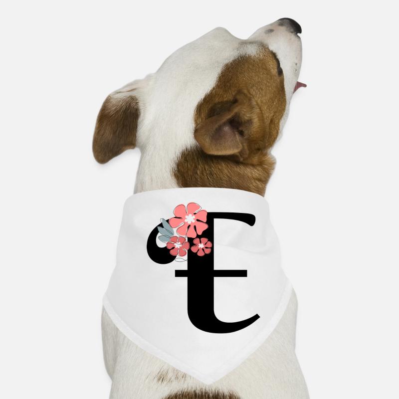 Lettre e fleurs minimalistes Bandana pour chien