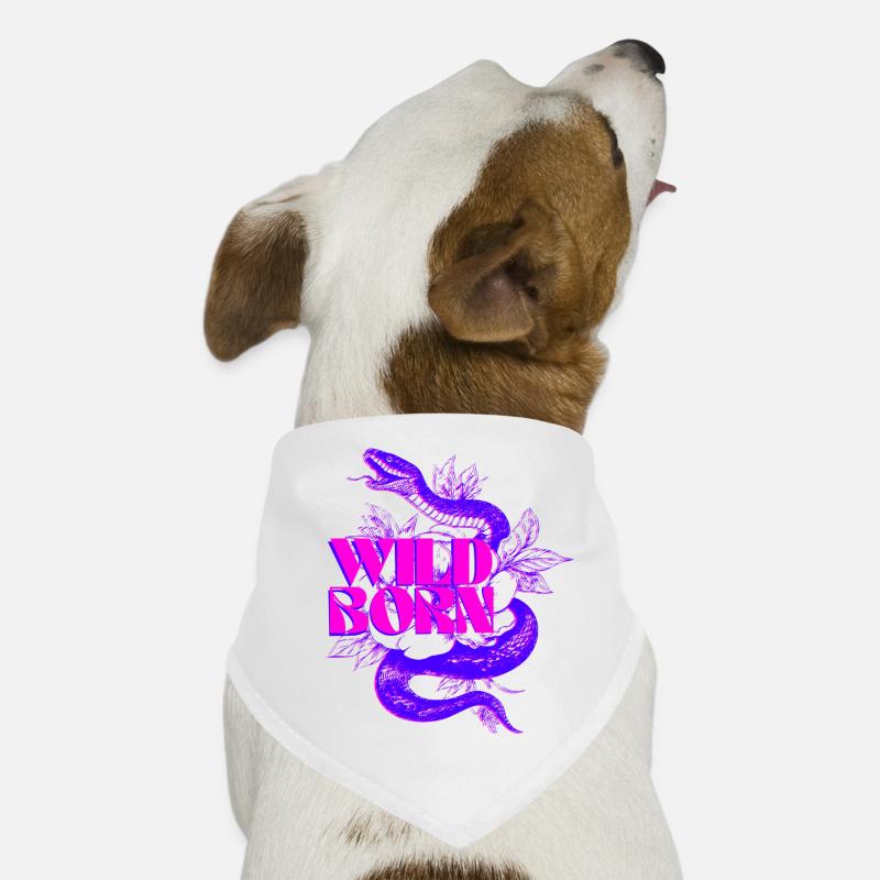 Wild Born Neon Snake with Bold Text Dog Bandana