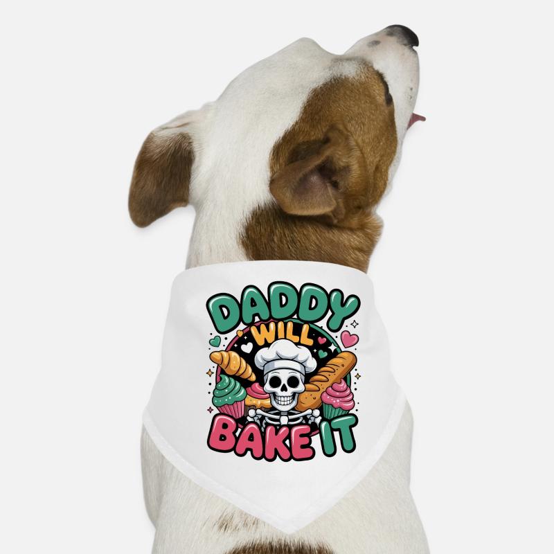 Daddy Will Bake It Skull Chef Hunde-Bandana