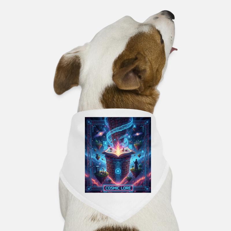 Cosmic Lore and Enchanted Book Dog Bandana