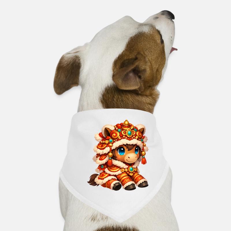Cheval du Nouvel An chinois 2026 Bandana pour chien