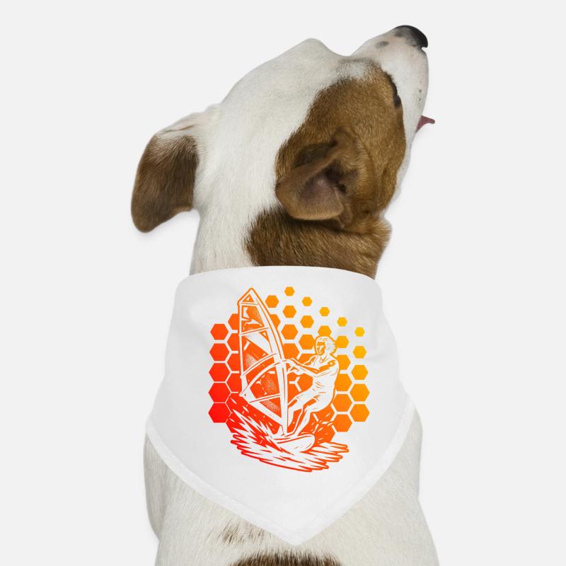 Modernes Windsurfing Artwork Hunde-Bandana
