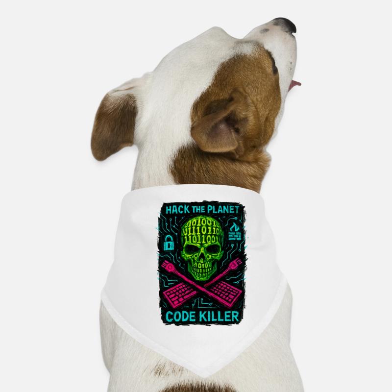 Hack the Planet Code Killer - Cybersécurité Bandana pour chien