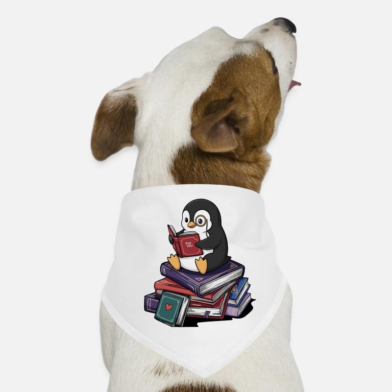Bücherwurm, Pinguin, Vogel liest Bücher Kunst Hunde-Bandana