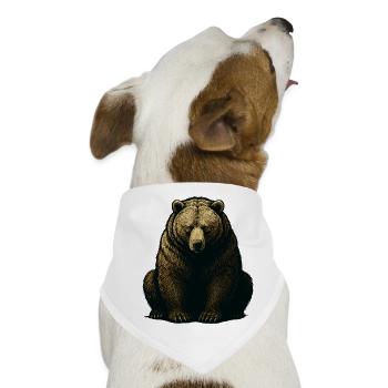 Bergbär Gravur Goldtöne - Hunde-Bandana - Weiß - Vorne