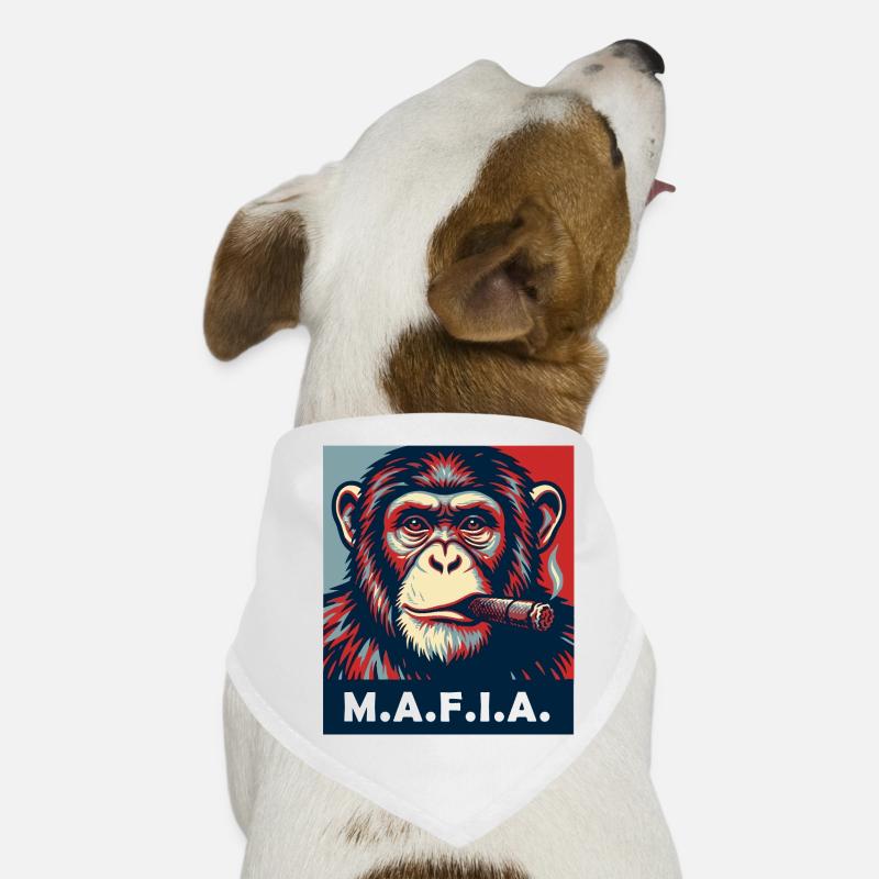 Pop Art Chimp with Cigar Dog Bandana