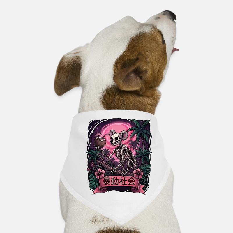 Skeleton Koala on Neon Moon in Jungle Dog Bandana