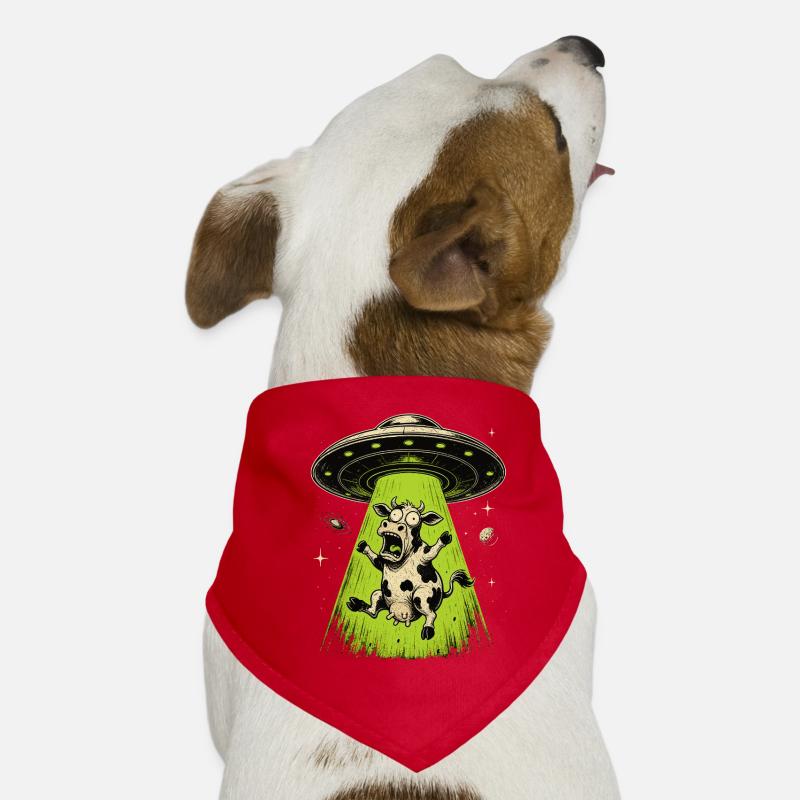 Alien Cow Abduction Weirdcore Surreal Dog Bandana