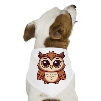 Verspielte Eule - Hunde-Bandana - Weiß - Vorne