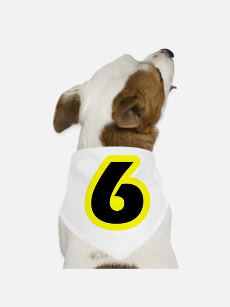 6 Symbole numérique - Bandana pour chien - blanc - Devant