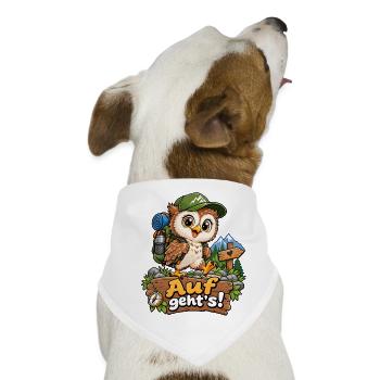 Auf geht's Eulenabenteuer - Hunde-Bandana - Weiß - Vorne