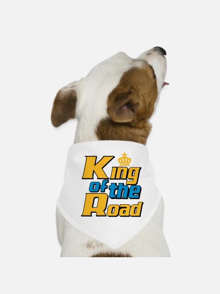 LKW Fahrer,LKW ,Trucker Fun King of the Road (25) - Hunde-Bandana - Weiß - Vorne