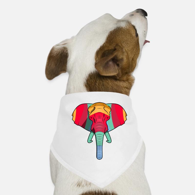 Éléphant coloré avec contours Bandana pour chien