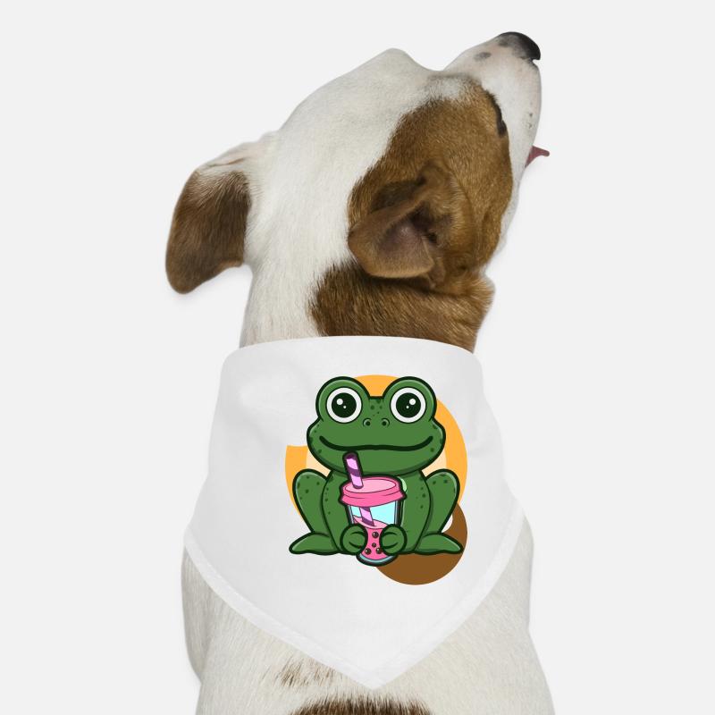 Frog and Bubble Tea Dog Bandana