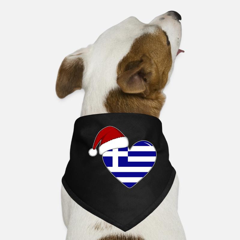 Coeur de Noël drapeau Grèce Bandana pour chien