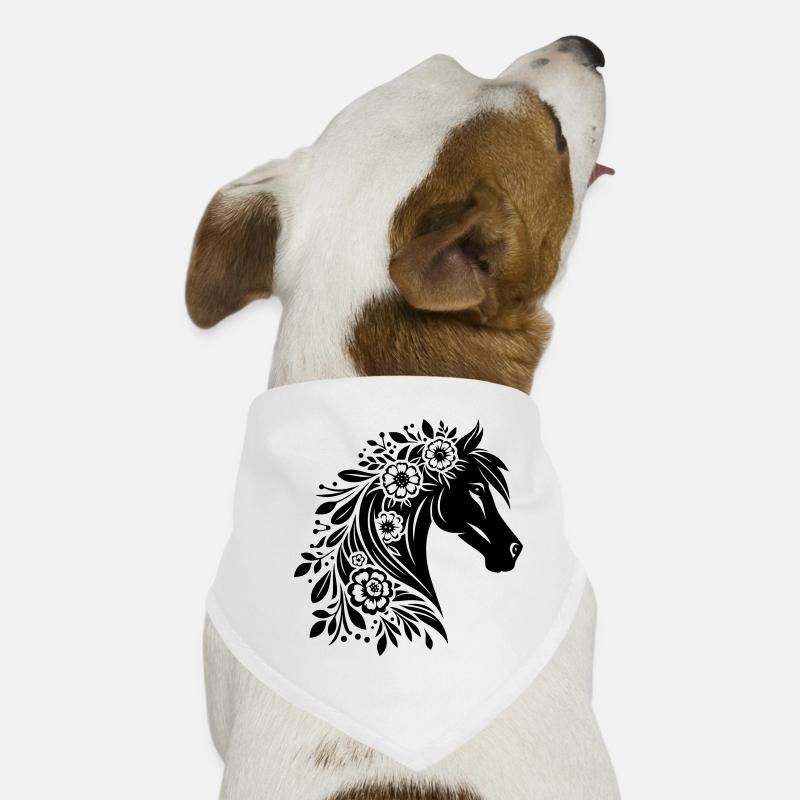 Pferdekopf Blumen Hunde-Bandana