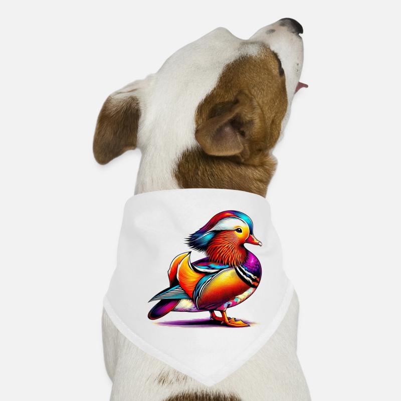Mandarinente - Hunde-Bandana - Weiß