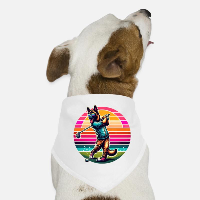 Funny Malinois Dog Golfer Design for Dog Bandana