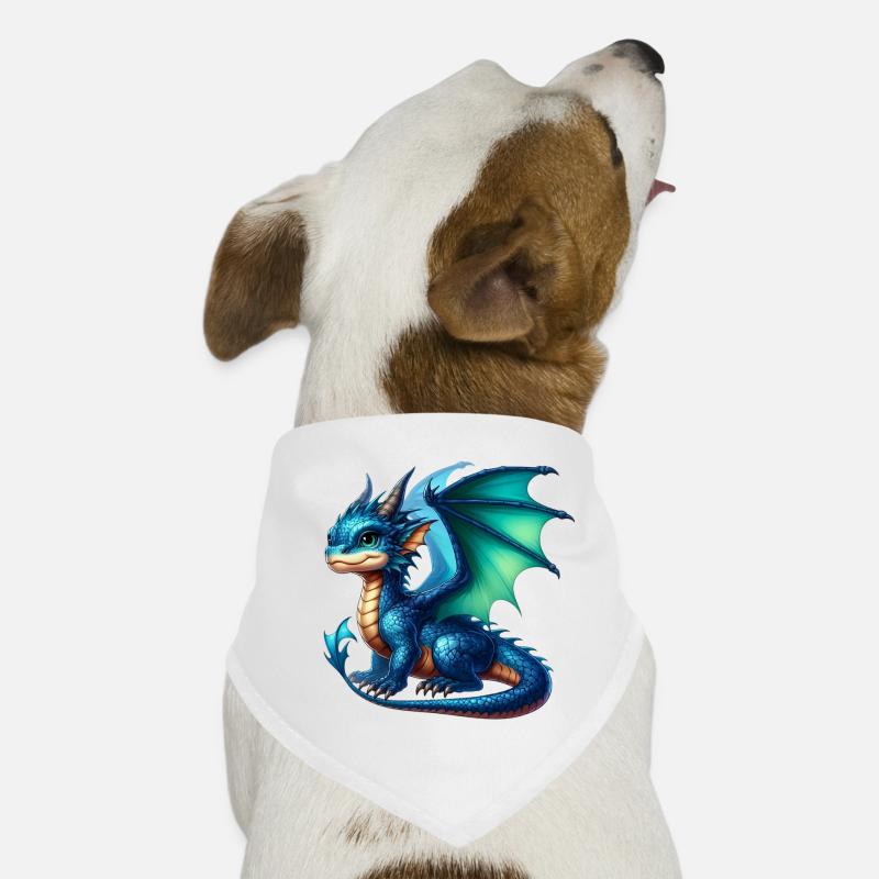 Drache - Hunde-Bandana - Weiß