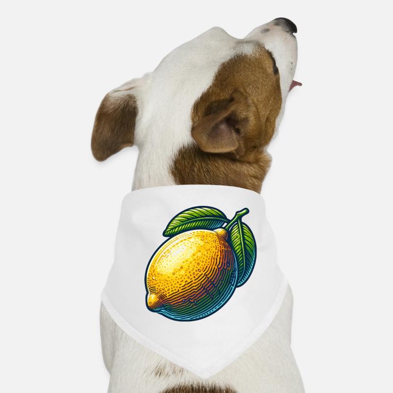 Citron éclatant et feuilles vertes Bandana pour chien