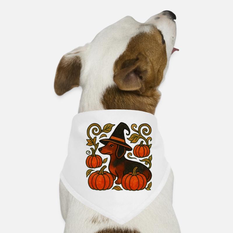 Teckel sorcière citrouille Bandana pour chien