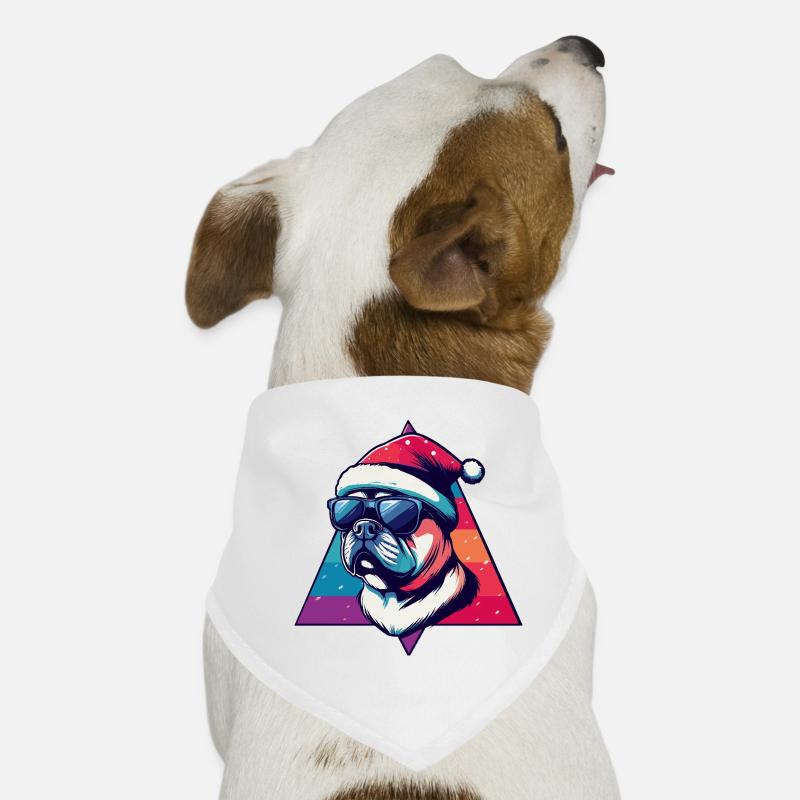 Style Père Noël néon bouledogue Bandana pour chien