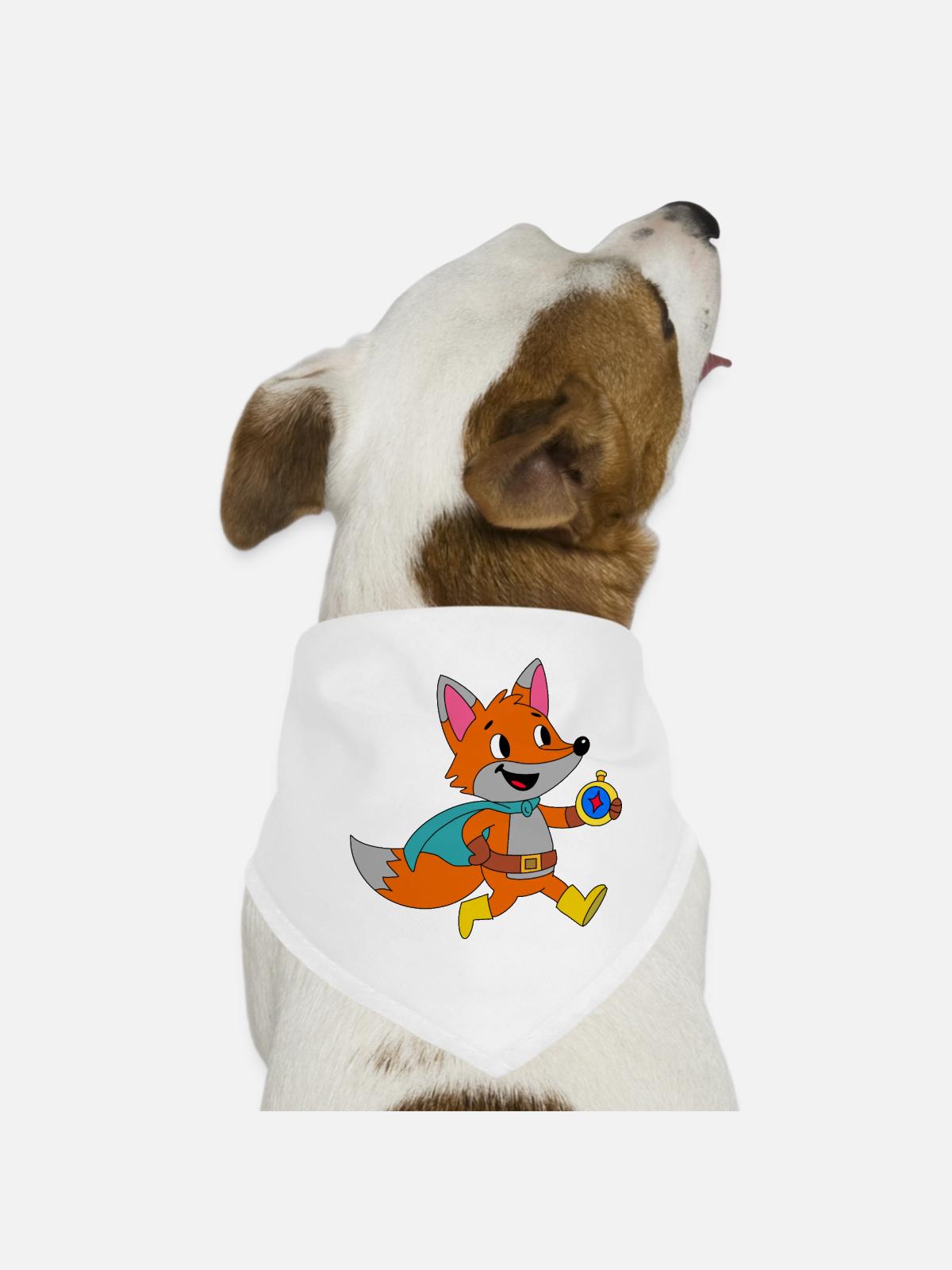 Fox Hero Adventure Cape - Dog Bandana - white - Front