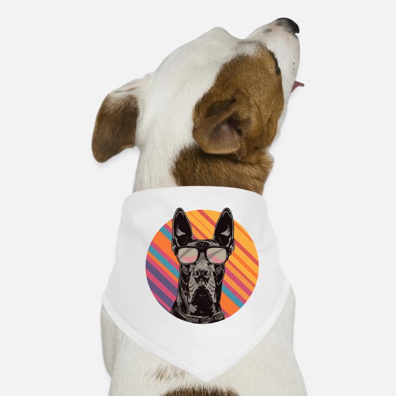 Doberman with Sunglasses Pop Art Dog Bandana