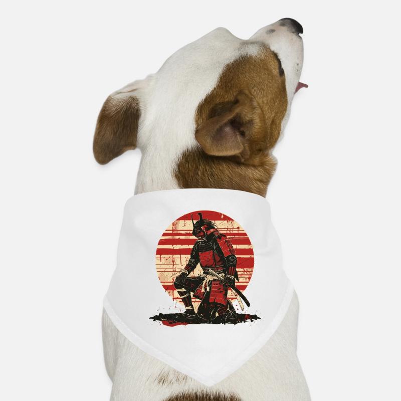 Regard de bataille des Samouraïs Rouges, Ronin Bandana pour chien