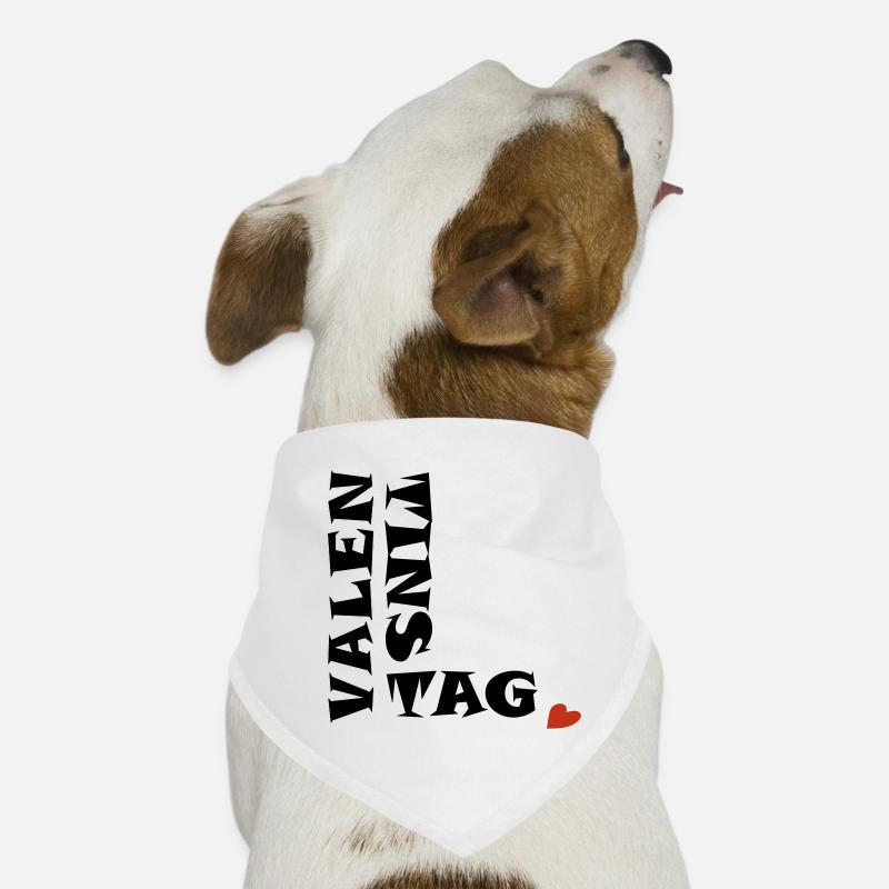 Valentinstag mit Herz - Hunde-Bandana - Weiß