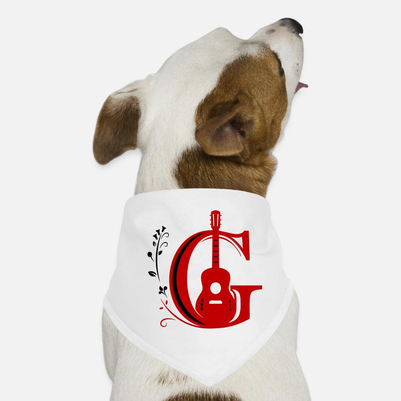Do initial avec guitare Bandana pour chien