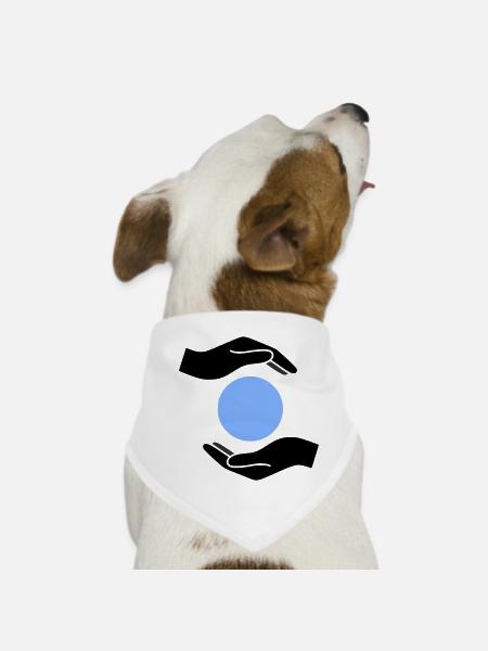 Hands Protection Ball World - Dog Bandana - white - Front