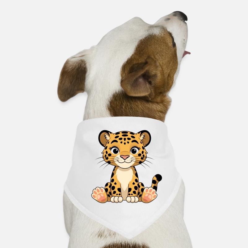 Leopard Kitten Cartoon Print Dog Bandana
