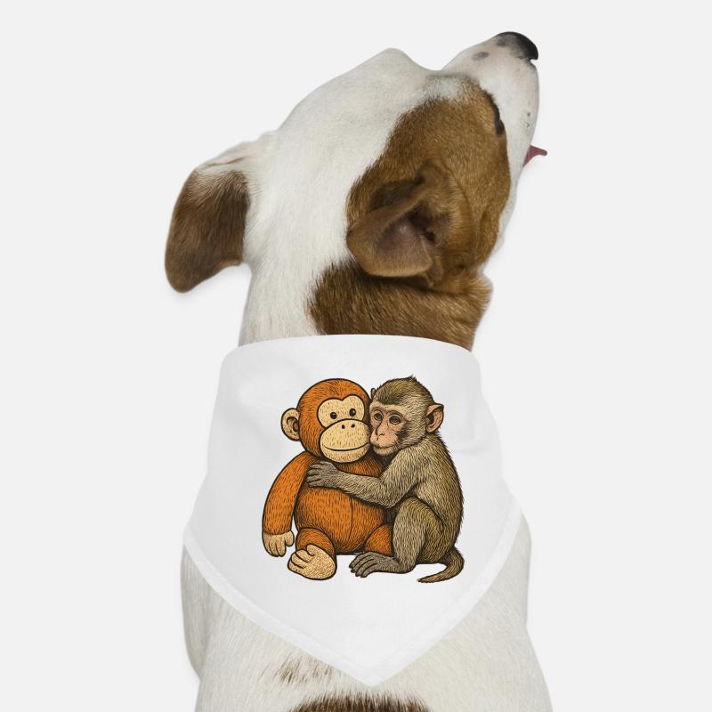 A embrassé l’amitié des singes Bandana pour chien