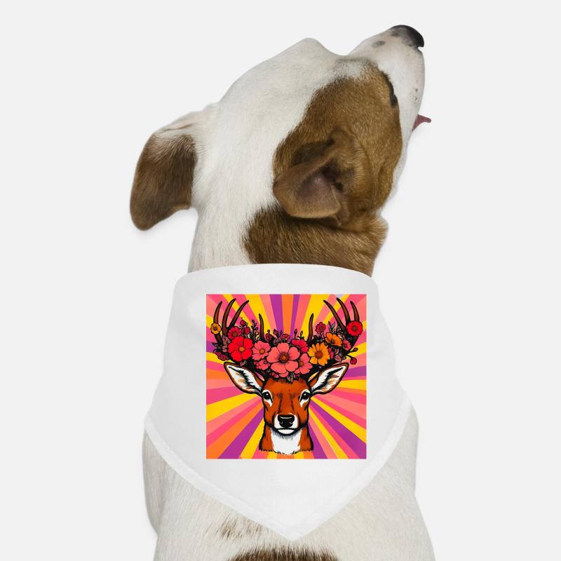 Cerf aux fleurs Bandana pour chien