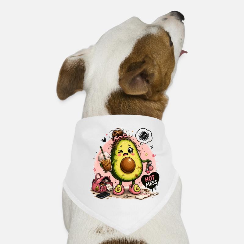 Kawaii Avocado Hot Mess Dog Bandana