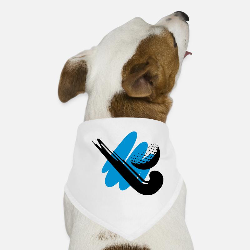 Hockeyschläger mit Ball - Hunde-Bandana - Weiß