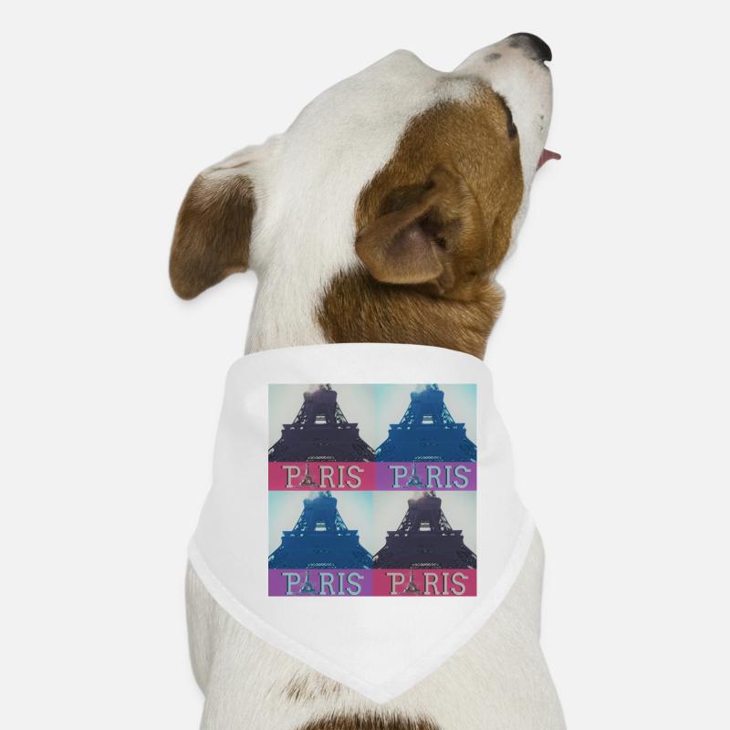 Paris Eiffel - Dog Bandana - white
