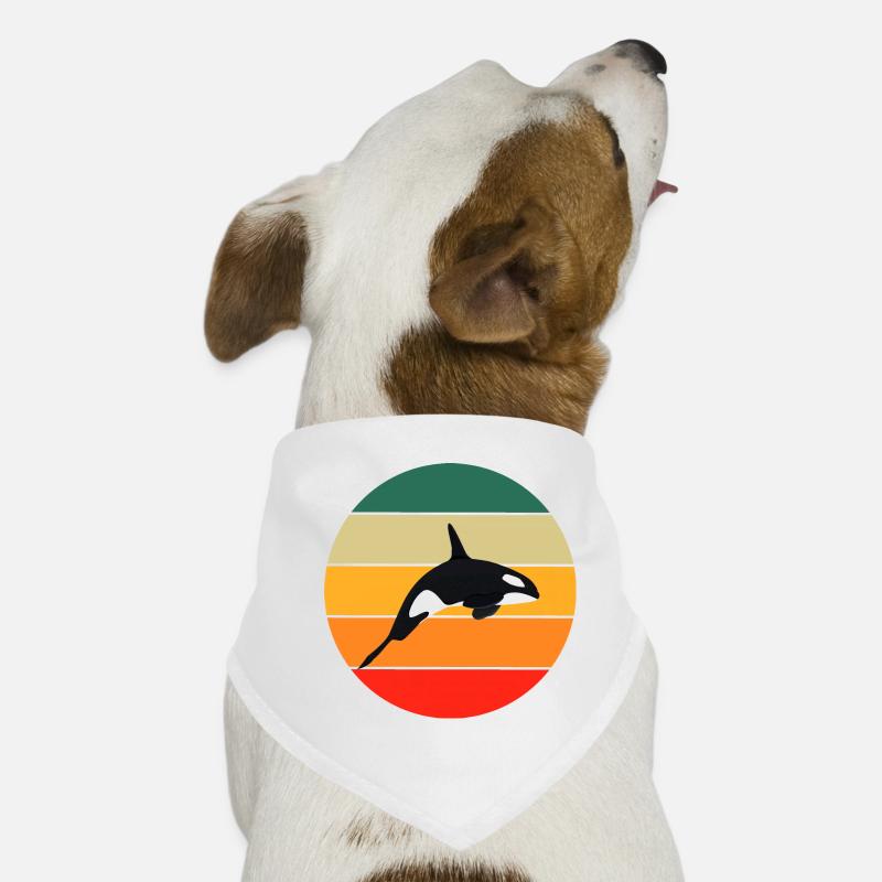 Retro Killerwal - Hunde-Bandana - Weiß
