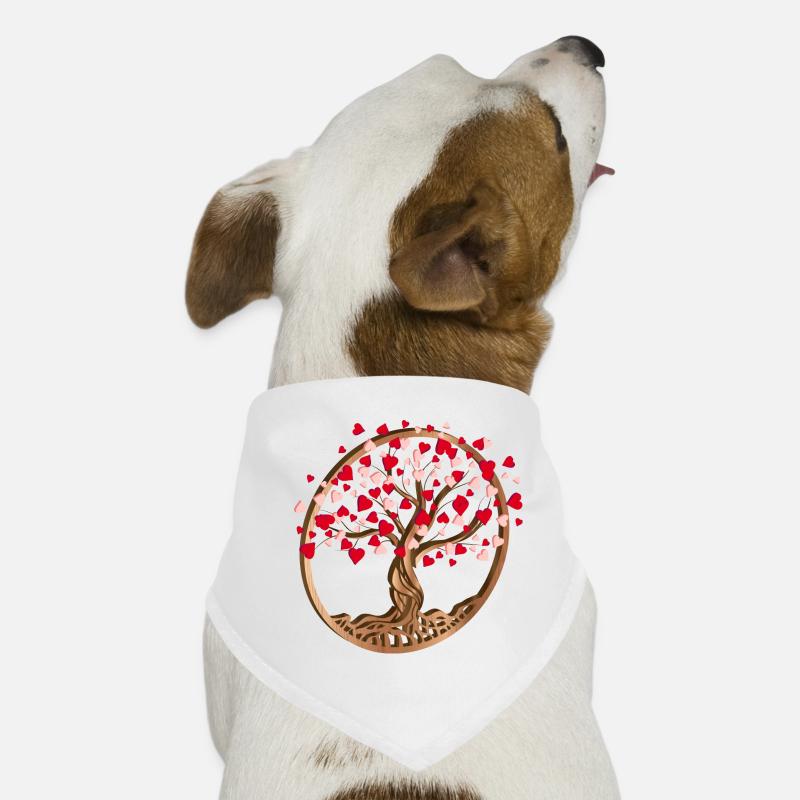 Look arbre en bois avec des cœurs pour la Saint-Valentin Bandana pour chien