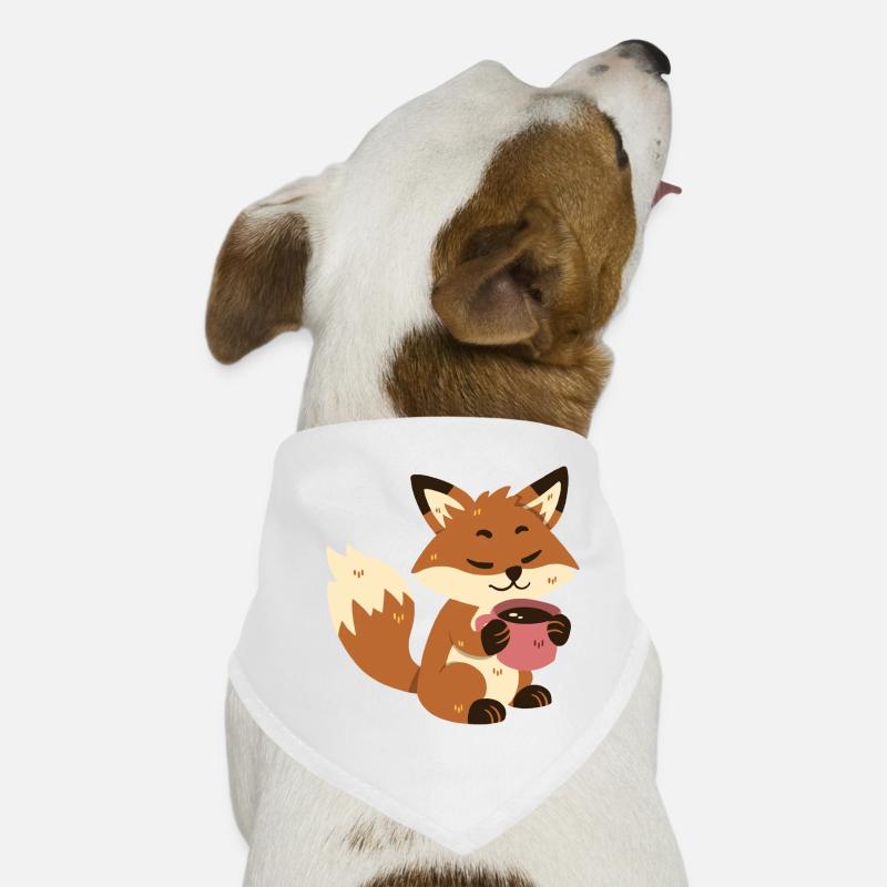 Fox drinks coffee Dog Bandana