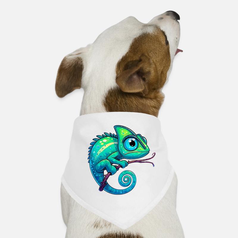 Chameleon - Dog Bandana - white