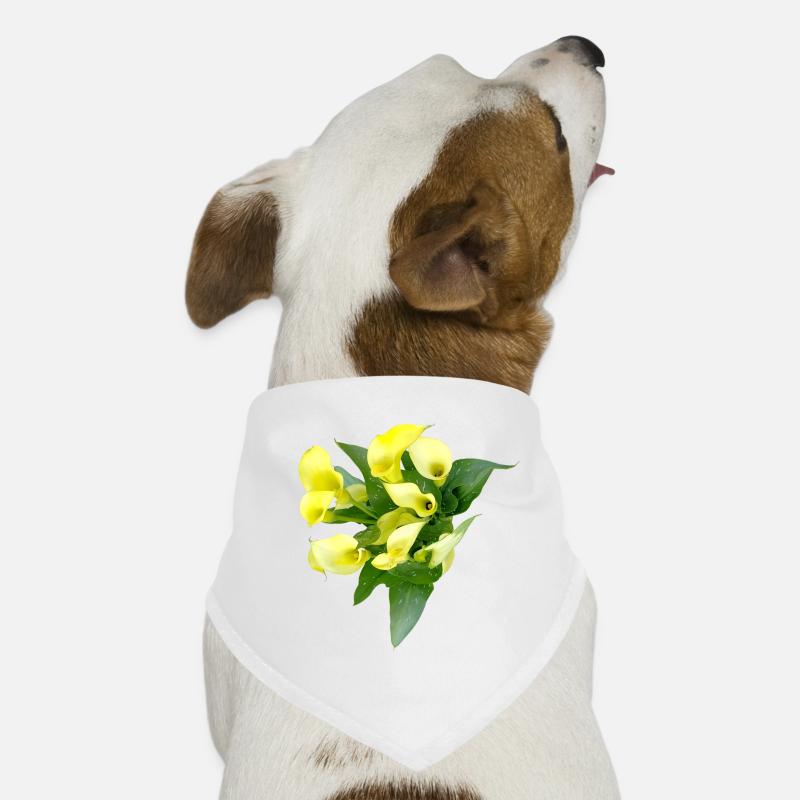 Fleurs de calla jaunes délicates Bandana pour chien