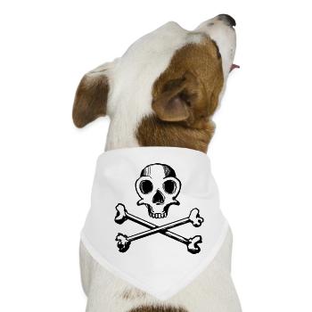 Skull and Bones 1c - Hunde-Bandana - Weiß - Vorne