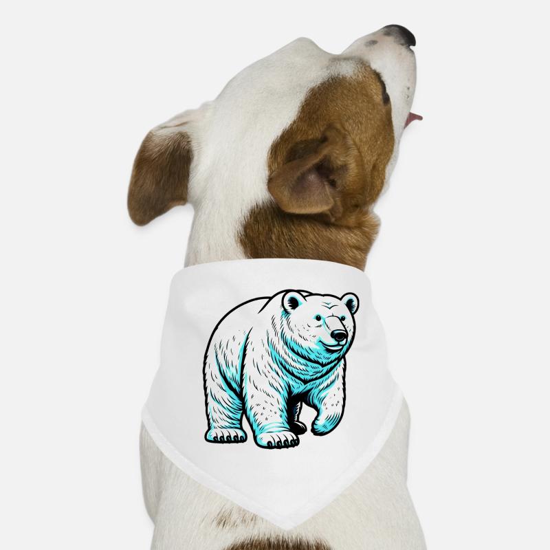 Eisbär - Hunde-Bandana - Weiß