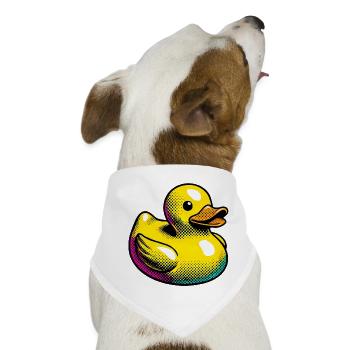 Ente Ente Ente Ente Ente - Hunde-Bandana - Weiß - Vorne
