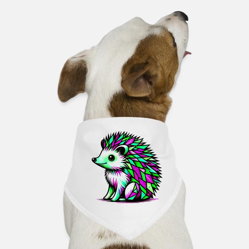 Hérisson - Bandana pour chien - blanc